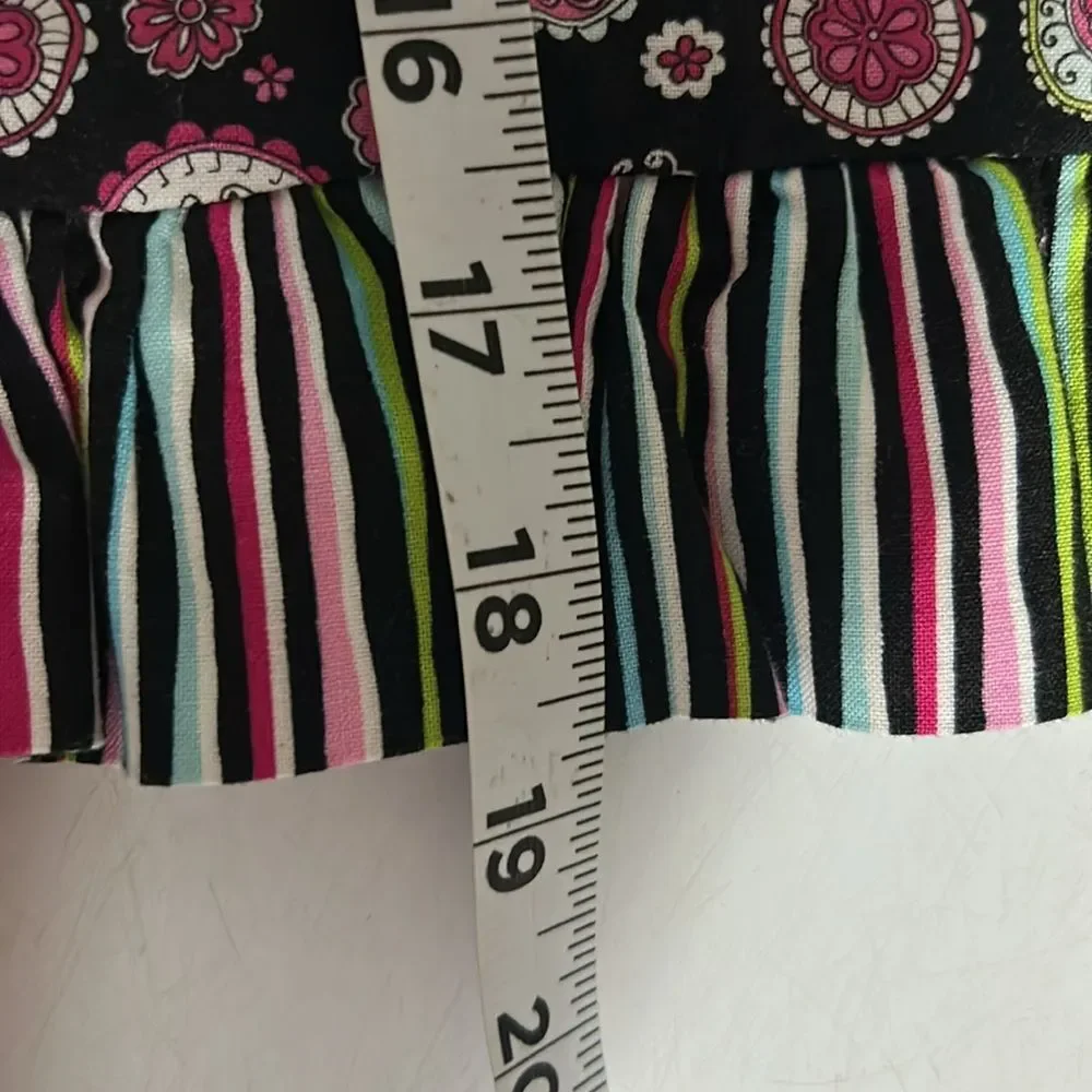 Handmade Black and Pink Floral Dress with 